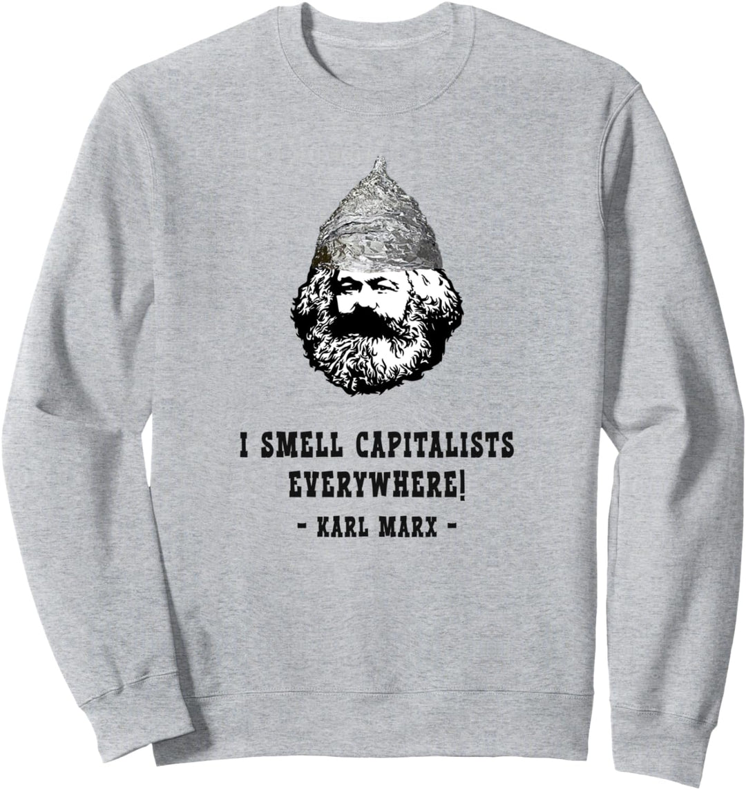 Karl-Marx mit Aluhut, Aluhut, lustiges Marx Sweatshirt