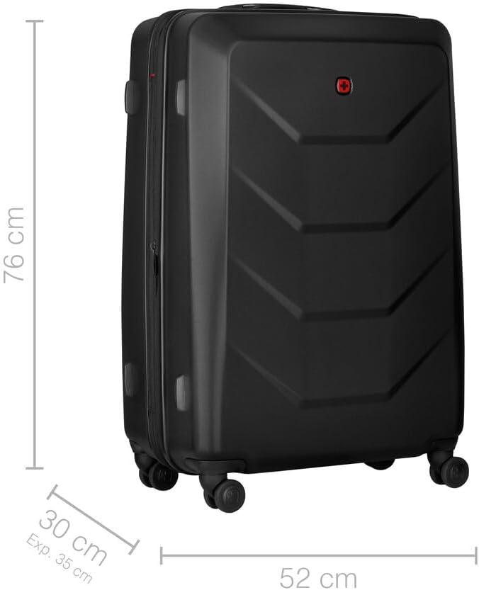 WENGER Prymo Large Schalenkoffer mit 4 Rollen, Trolley, Gross, 93 (107) l, Hartschale, Sicherheitssc