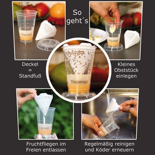 6x Fruchtfliegen-Lebendfalle Trapango®, (6er-Pack)