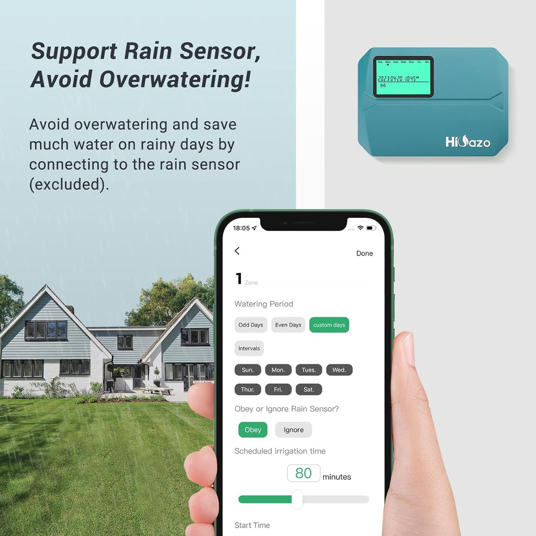 bewässerungscomputer, WiFi Sprinkler Bewässerungssystem Timer, 8 Zonen, Innen Aussenbewässerungssyst