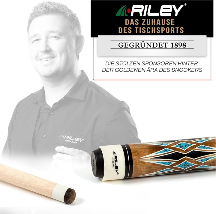 Riley Centurion American Billardqueue mit Leinenummanteltem Griff, 147 cm, 13 mm Spitzen-Gelenkschut