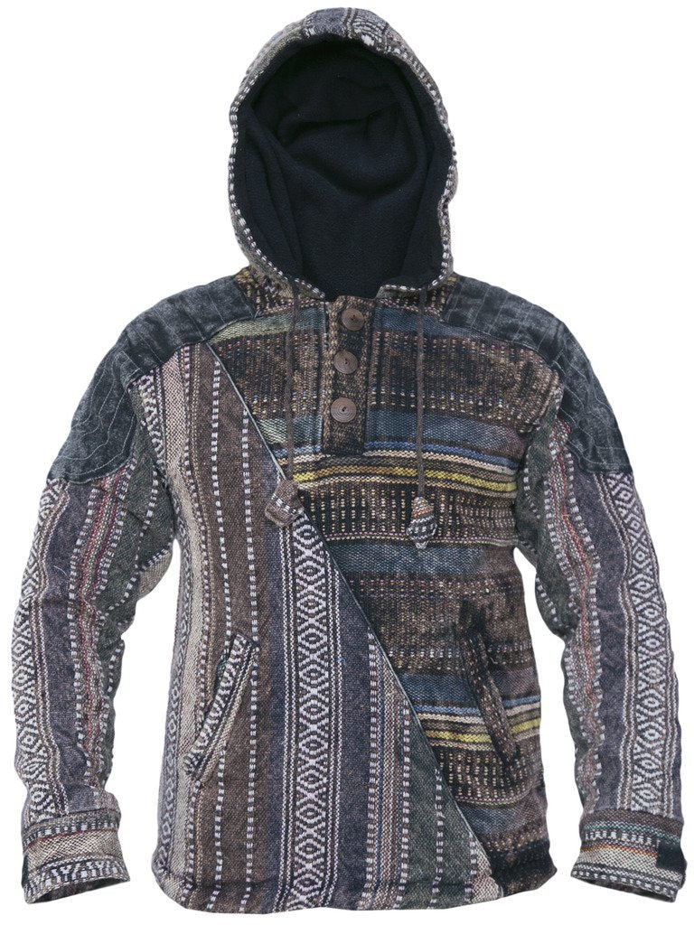 Gheri Herren Baumwolle Half Stonewashed Retro Funky Freizeitjacken Hoodie, S