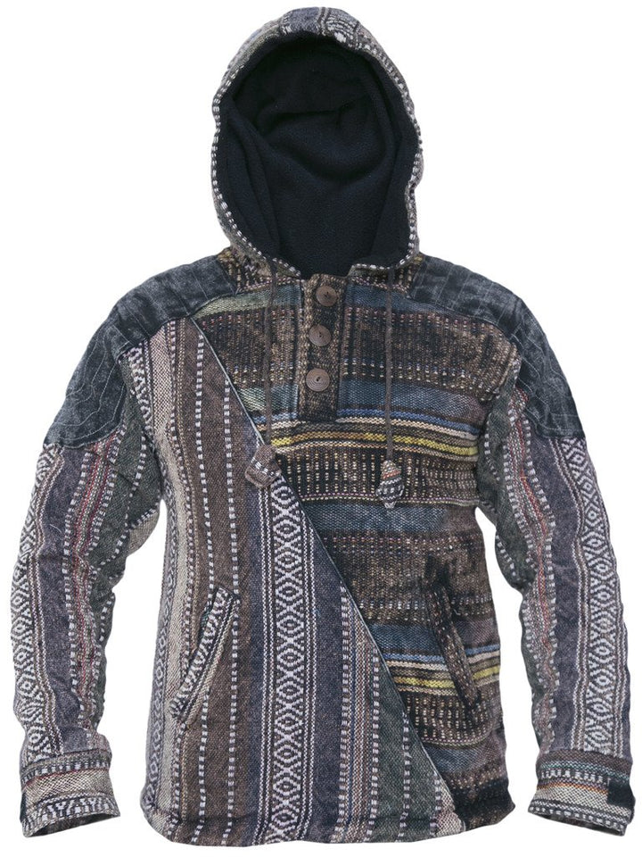 Gheri Herren Baumwolle Half Stonewashed Retro Funky Freizeitjacken Hoodie, S