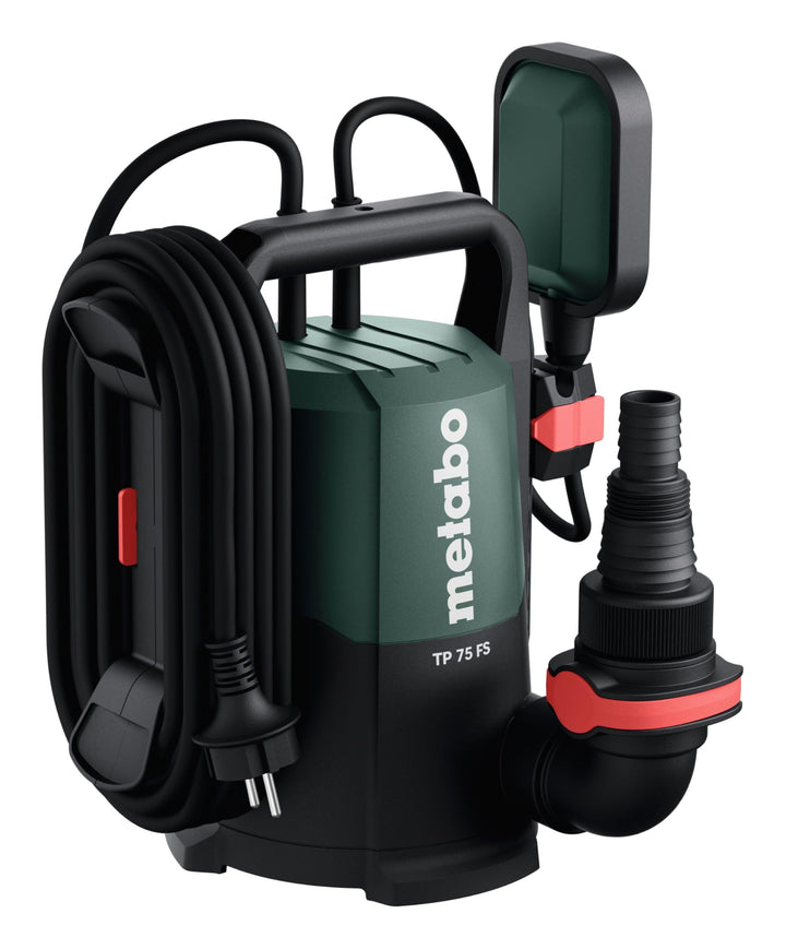 metabo Klarwasser‑Tauchpumpe TP 75 SF - 280 W, 7500 l/h, 6 m Förderhöhe, flachabsaugend bis 1 mm - S