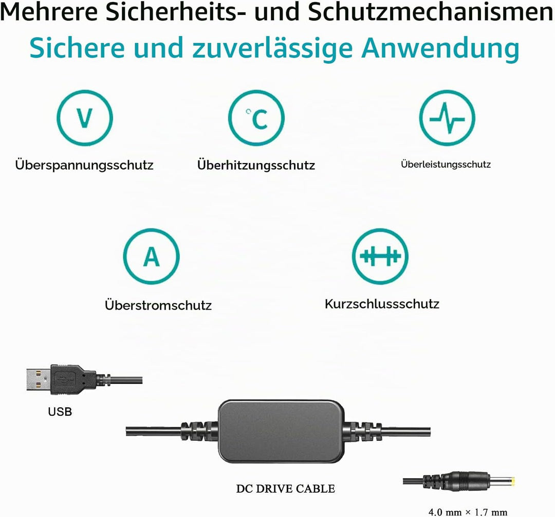 Raeisusp USB Kabel + EP5A EP-5A EN-EL14 Dummy Akku für Nikon P7800 P7100 D5500 D5200 D5100 D5300 D56