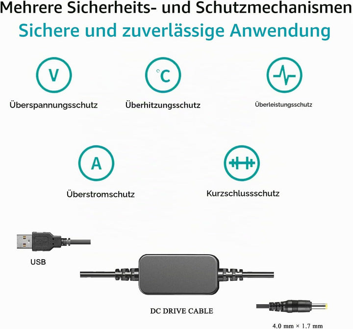 Raeisusp USB Kabel + EP5A EP-5A EN-EL14 Dummy Akku für Nikon P7800 P7100 D5500 D5200 D5100 D5300 D56