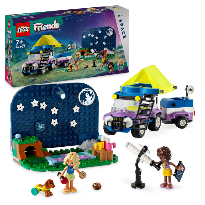 Lego Friends Sterngucker-Campingfahrzeug Set mit Geländewagen-Auto und Spielzeug-Teleskop, Geschenk
