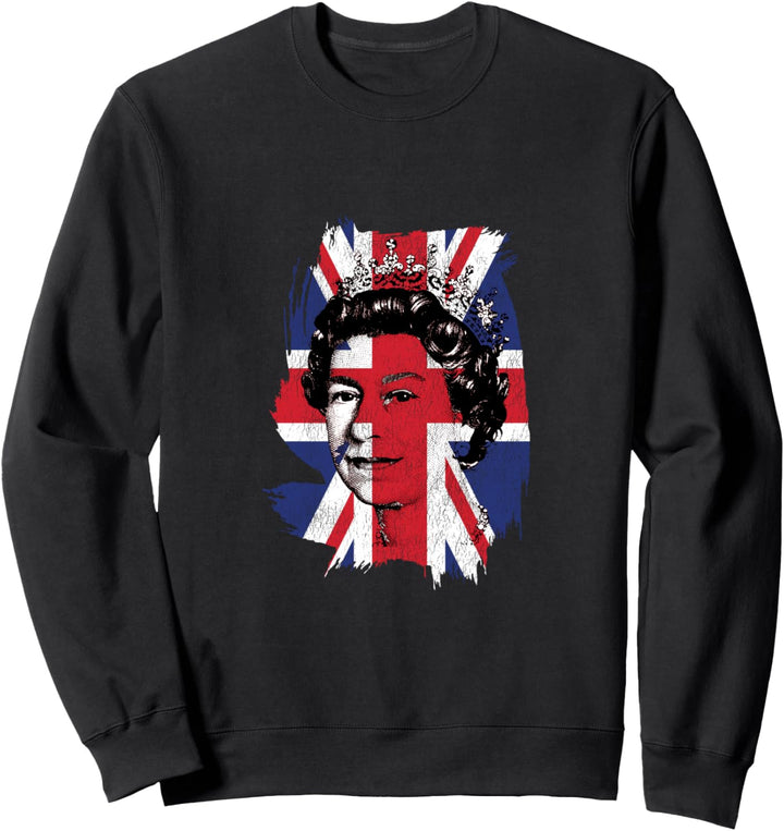 Elizabeth Queen of England Union Jack Flagge Queen of England Sweatshirt