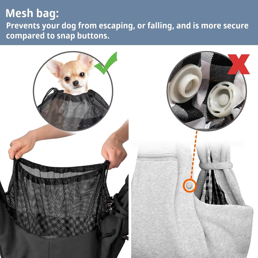 CUBY Tragetuch für Hunde und Katzen, kleine Hunde, mit verstellbarem Gurt und Reissverschlusstasche,