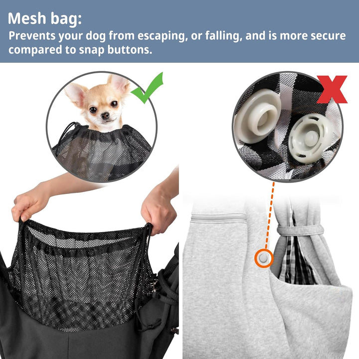 CUBY Tragetuch für Hunde und Katzen, kleine Hunde, mit verstellbarem Gurt und Reissverschlusstasche,