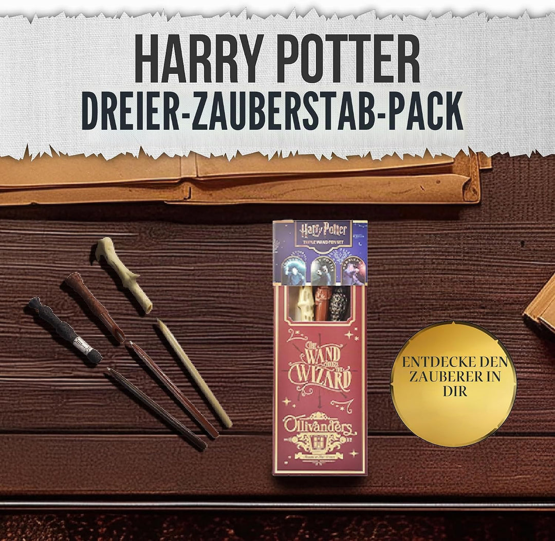 Harry Potter Zauberstab-Stift 3er Set, Schreibwaren zum Schreiben, Geschenke und Merchandise