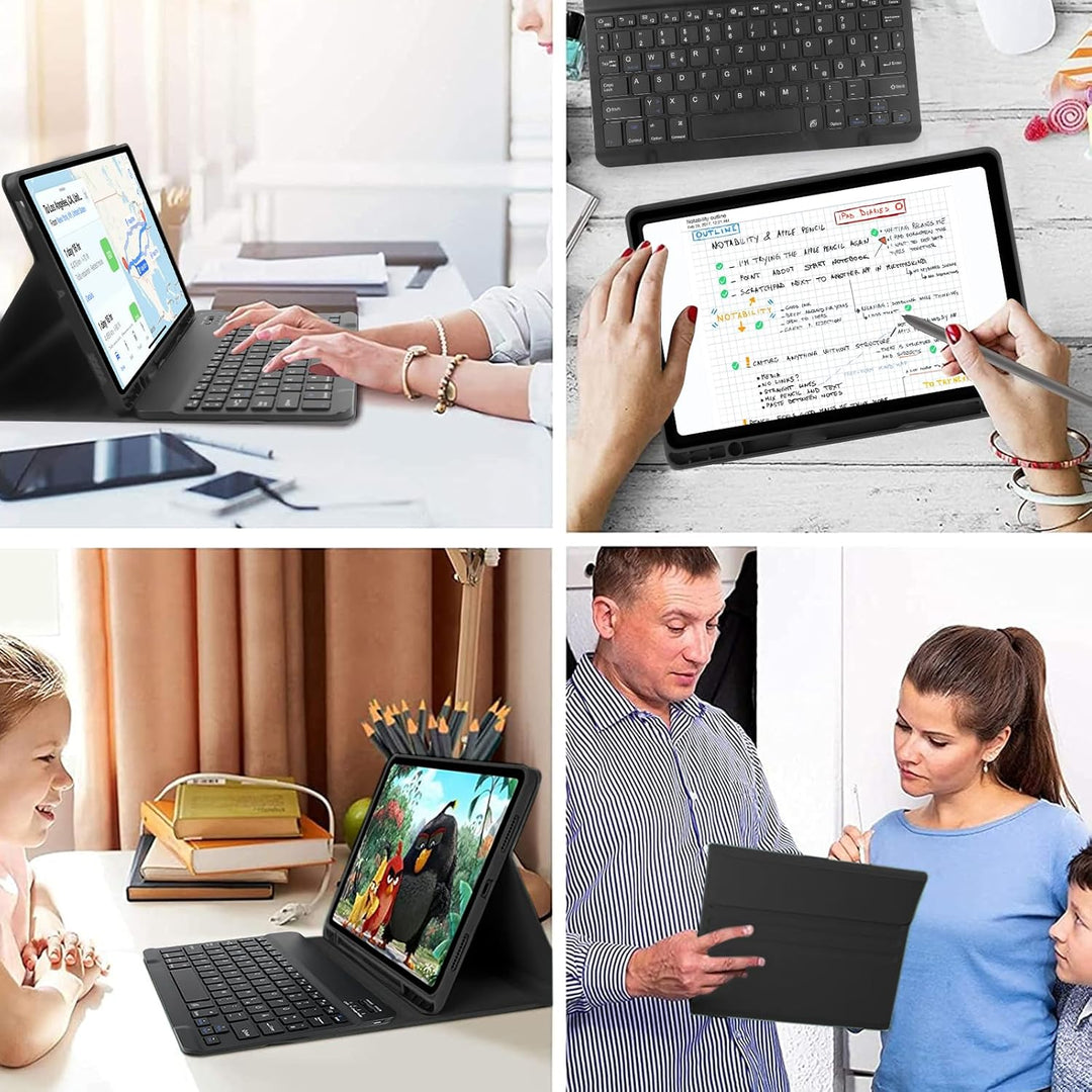 Tastatur Hülle für Samsung Tab S9 FE 10.9 Zoll/Tab S9 11 Zoll 2023 Tablet, Schutzhülle mit Pencil Ha