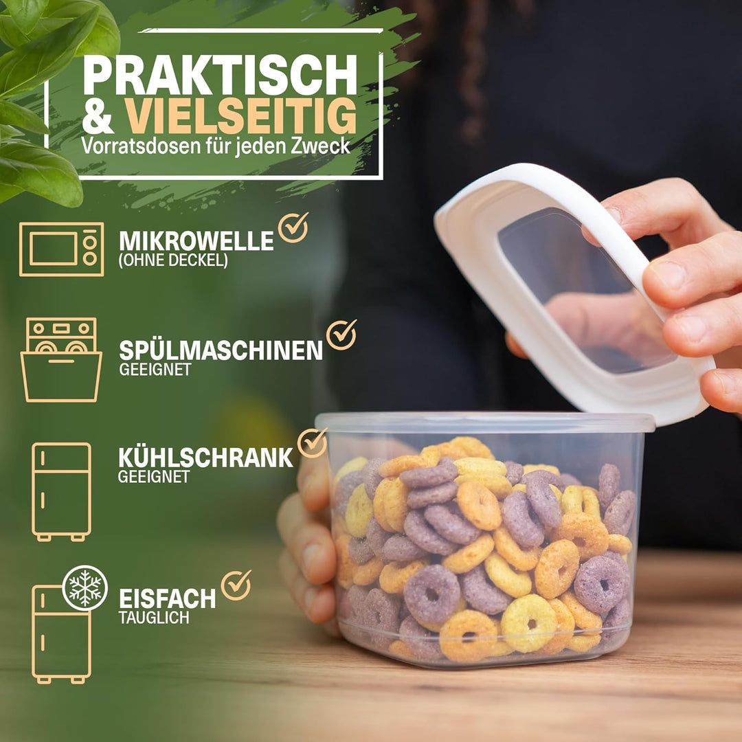 VIWARES Vorratsdosen mit Deckel | 12er Vorratsbehälter Set | BPA-FREI | Zur Müsli Mehl und Zucker Au