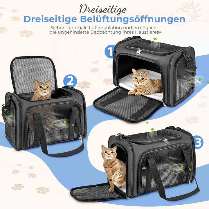 Transporttasche für Katze Hund, Hundetransportbox | Faltbare Katzentransportbox,5kg Katzen Hunde Tra