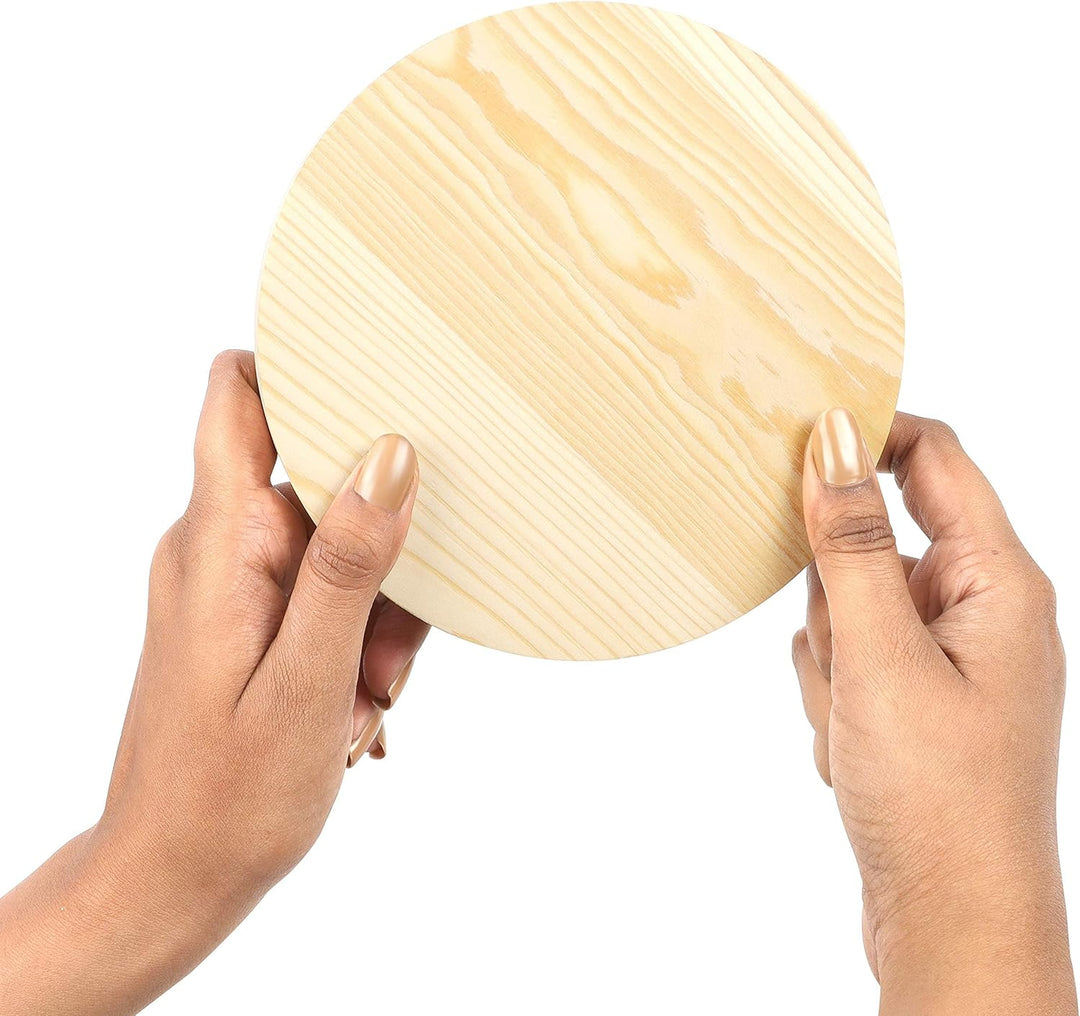 Belle Vous Runde Holzscheiben zum Basteln (7er Pack) - Baumscheibe 15 cm Durchmesser- 20 mm Dick - N