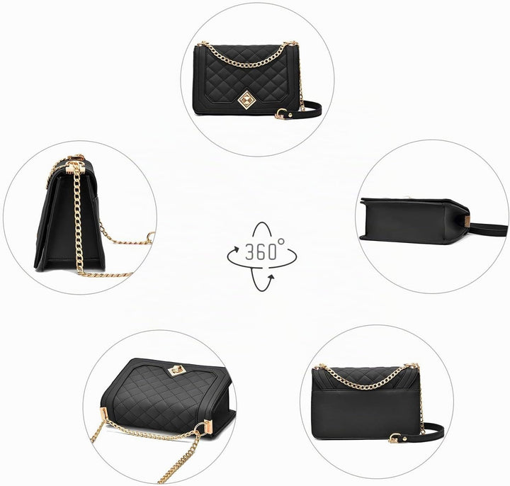 Travistar Kleine Umhängetasche, Damen, PU-Leder, Handtasche, Kette, Schultertasche, Messenger-Tasche