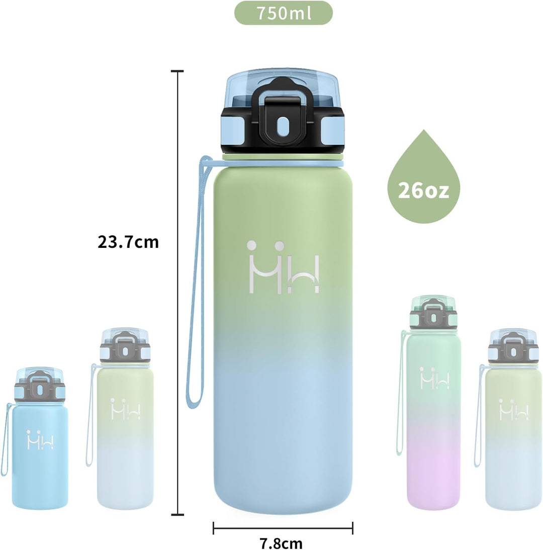 Thermosflasche 750ml, Trinkflasche Edelstahl mit Strohhalm, Trinkflasche Kohlensäure Geeignet, Klick