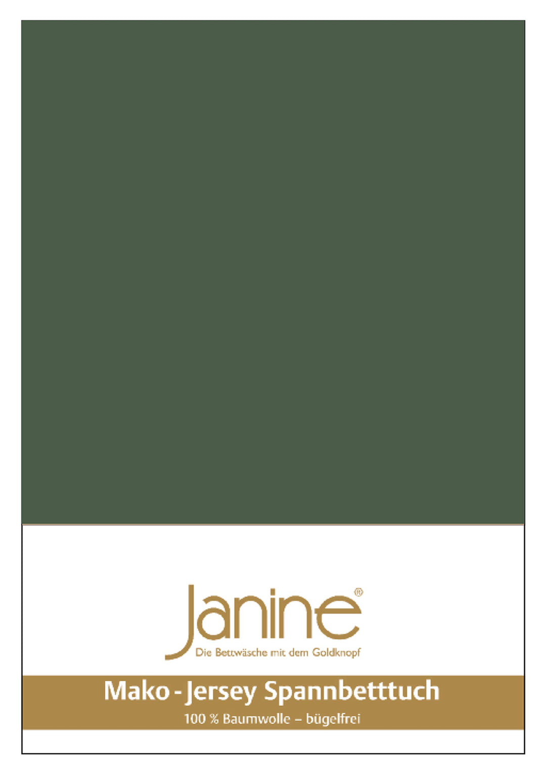 Janine Spannbetttuch 5007 Mako Jersey 180/200 bis 200/200 cm olivgrün Fb. 76 180/200 cm - 200/200 cm