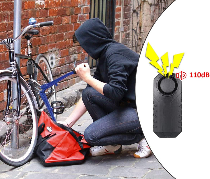 Lancoon Verbesserter Fahrrad Alarm 2 Packungen, 110dB Diebstahlsicherung Sensor Wasserdicht Für Moto