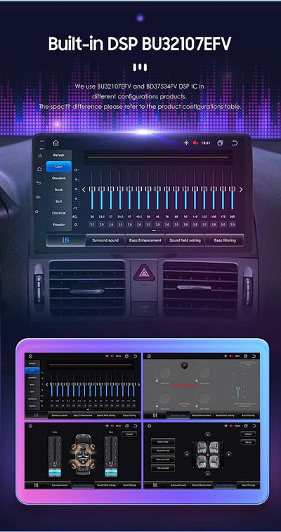 Hizpo 9-Zoll-Android 12 Autonavigation für Benz C Klasse W204 S204 (2007-2010) Unterstützt Apple Car