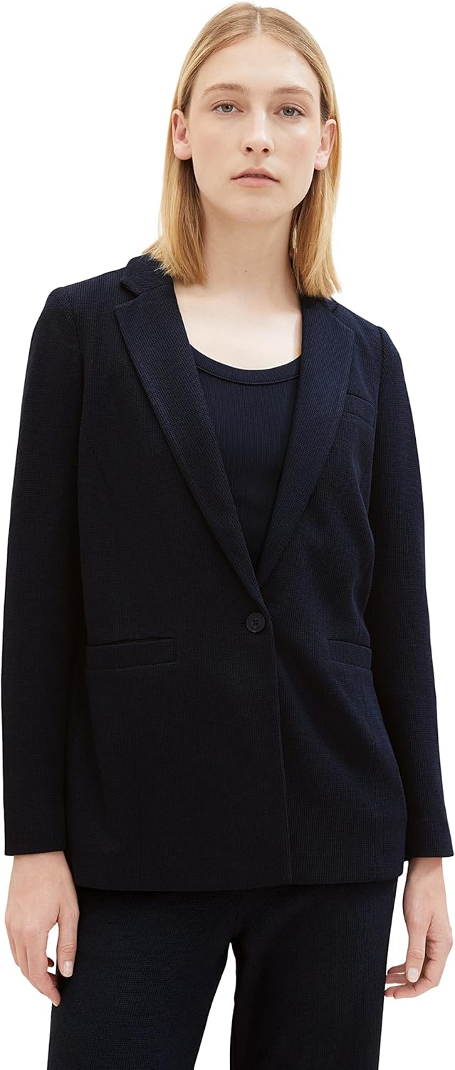 TOM TAILOR Damen Blazer mit Struktur M 10668 - Sky Captain Blue, M 10668 - Sky Captain Blue
