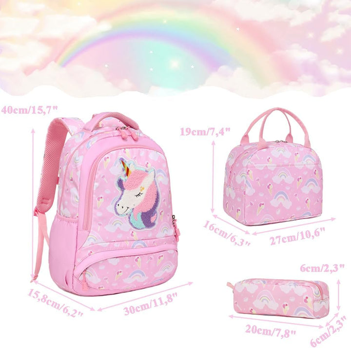 Schulrucksack Kinder Mädchen Grundschule Schultaschen Sets für Mädchen Kinderrucksack Daypack Gross