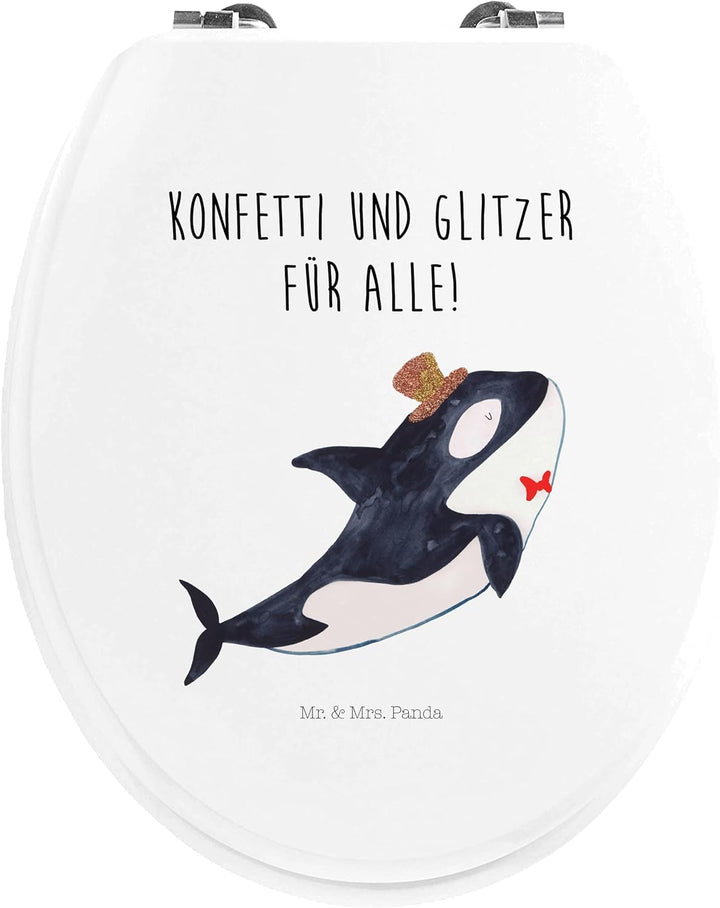 Mr. & Mrs. Panda Motiv WC Sitz Orca Zylinder - Geschenk, Glückwunsch, WC-Sitz, Meer, Urlaub, Klobril