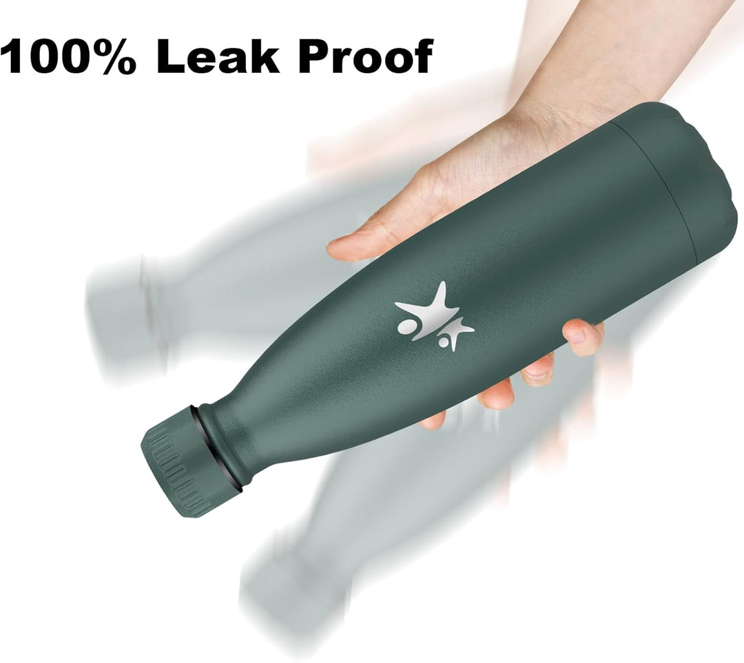 Grsta Trinkflasche 500ml, Thermosflasche, BPA-Frei, Trinkflasche Auslaufsicher, Doppelwandige Vakuum