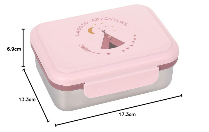 LÄSSIG Kinder Brotdose Edelstahl Lunchbox Frühstücksbox nachhaltig Kindergarten Schule/Adventure Tip
