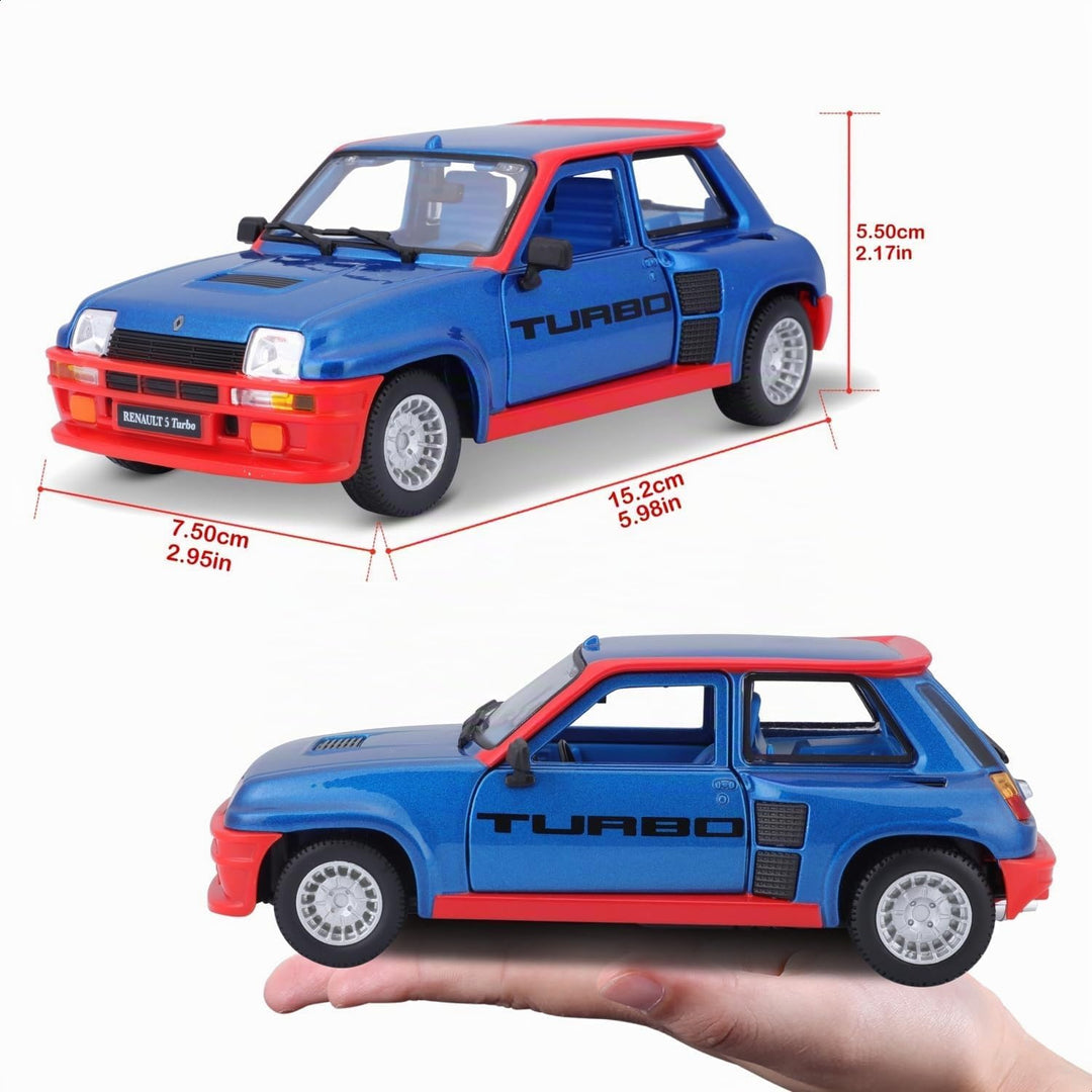 Bburago - Renault 5 Turbo Massstab 1:24, Diecast-Auto, Detailgetreu mit Türen zum Öffnen, Farben Bla