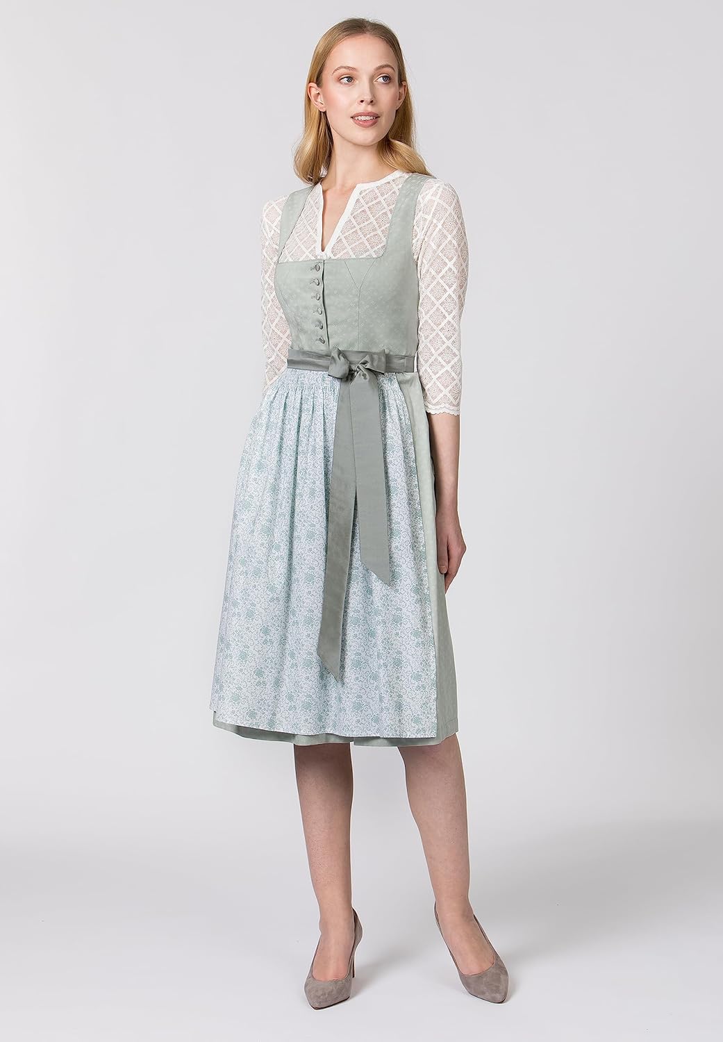 Stockerpoint Damen Dirndl Megan Kleid für besondere Anlässe 36 Salbei, 36 Salbei