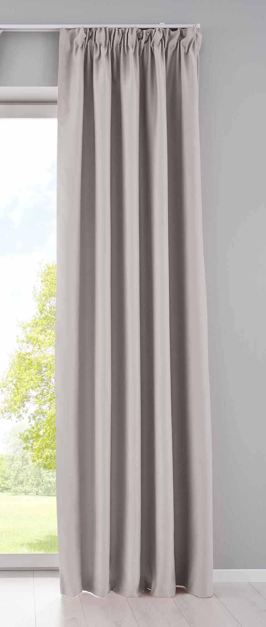 Gardinenbox Vorhang Blickdicht »Newyork« verdeckte Schlaufen Beige HxB 245x295 cm 1er-Pack Thermo-Ga