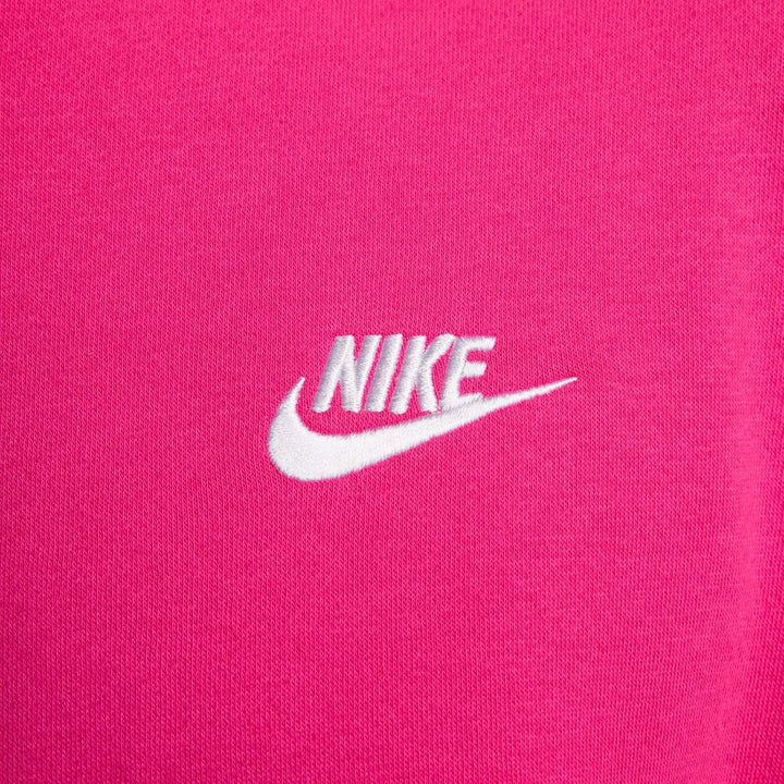 Nike Damen W NSW Club FLC Std Po HDY Hooded Long Sleeve TOP M Fireberry/White, M Fireberry/White