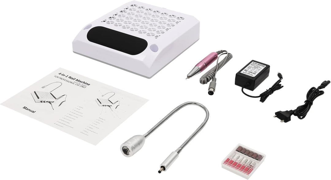 Pinuox 4 in 1 Staubabsaugung Nagelstudio & Zuhause mit Nagelfräser 4300 U/min Elektrisch Nagelstaubs