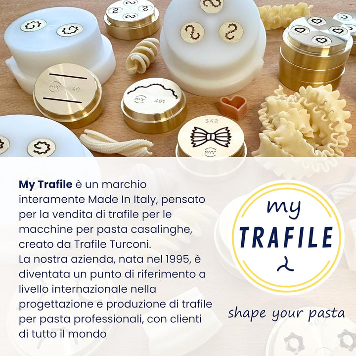My Trafile - Matrize Linea Pro N°10 Spaghetti 2,1 mm aus POM mit professionellen Einsätzen, kompatib