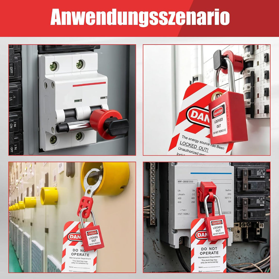 Elektrischer Leistungsschalter-Verriegelungs- und Kennzeichnungssatz Sicherheitsvorhängeschloss Loto