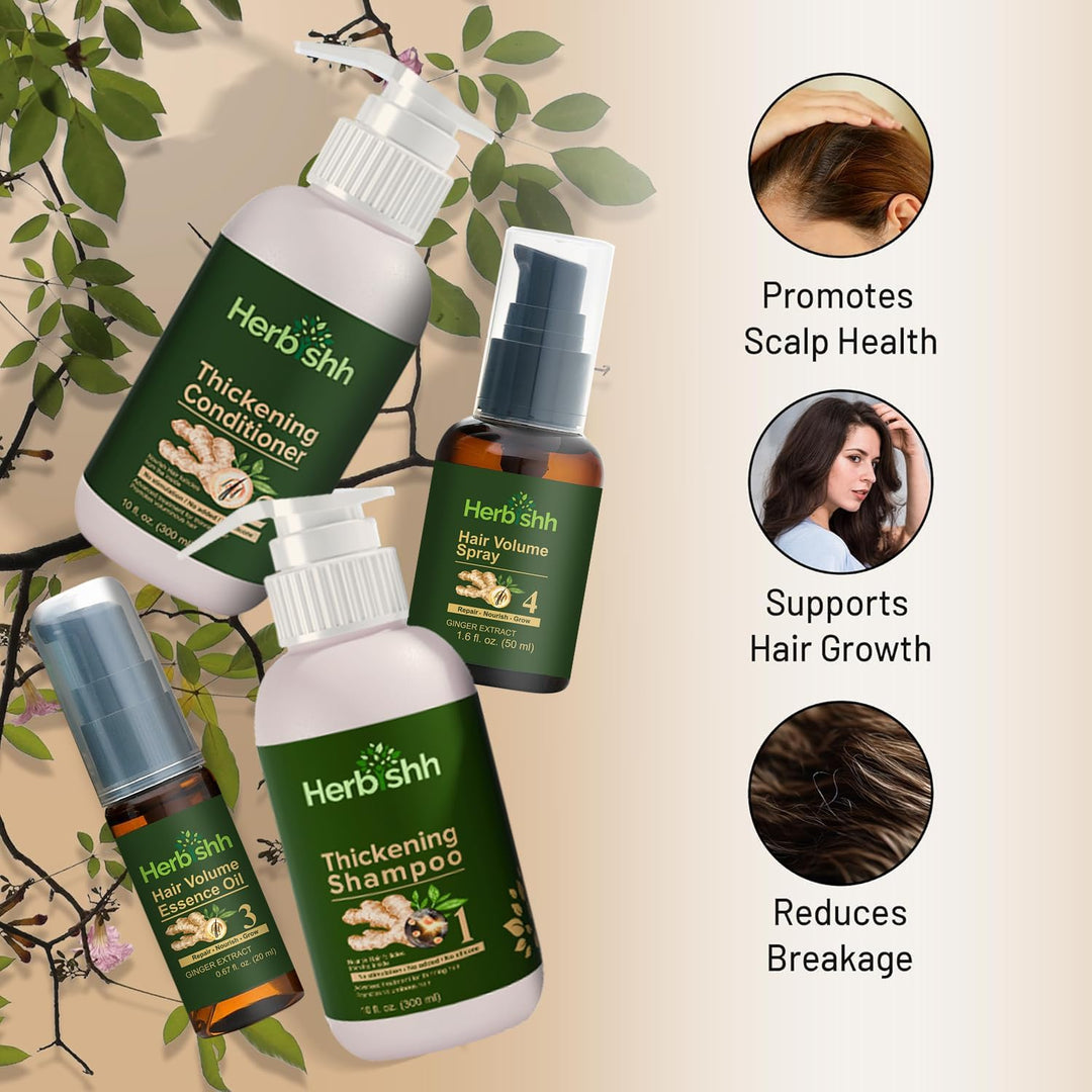 Herbishh Thickening Shampoo and Conditioner |Hair Growth Vitalizer |Hair Growth Essence Oil | Preven