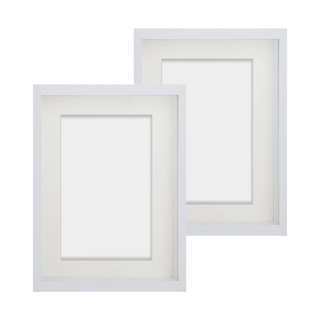 Anhow 2er 3D Bilderrahmen 20x25 cm, Echtglas 3D Bilderrahmen zum Befüllen 3cm Tiefer Objektrahmen mi