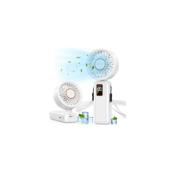 Handventilator, 6000mAh Handventilator Akku Aufladbar, 5 Stufen USB Ventilator Leise und Starke, 120