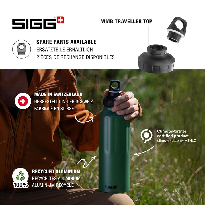 SIGG - Alu Trinkflasche - Sportflasche WMB Traveller - Klimaneutral Zertifiziert - kohlensäurehaltig