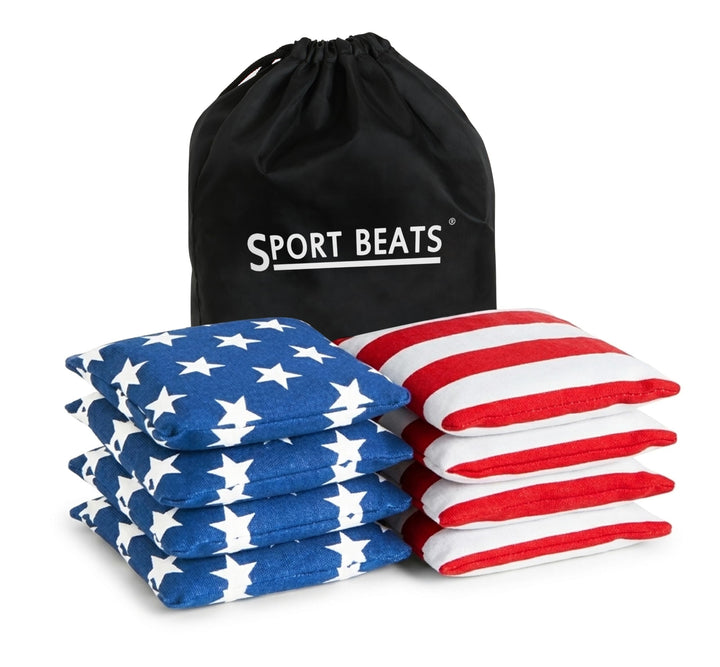 SPORT BEATS Cornhole Bags Allwetter 8er Set für Cornhole Wurfspiele, Regulierung Gewicht & Grösse -