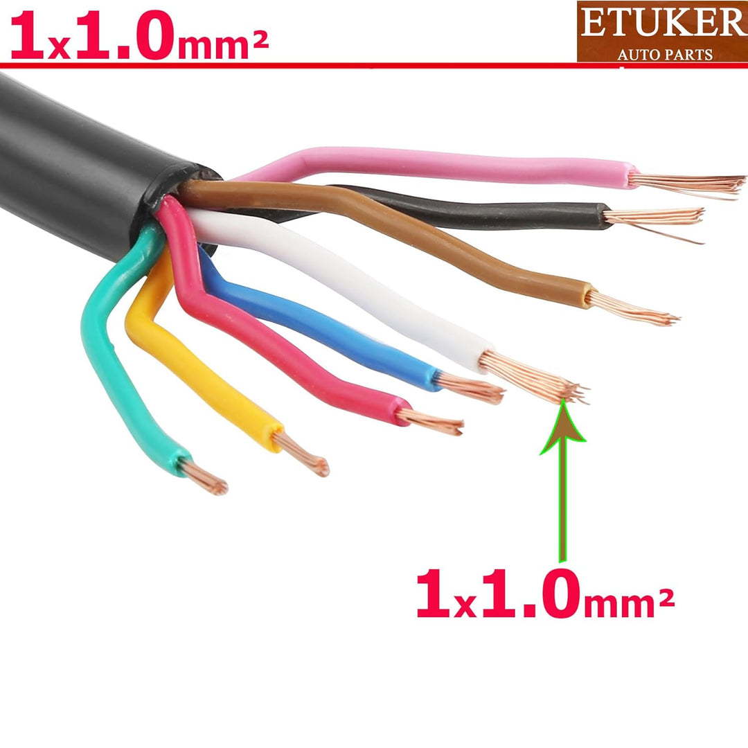 7×0.5mm²+1×1.mm² Elektrischer Draht Kabel 8 adrig 5M Kupferkabel Fahrzeugkabel 8 polig Verlängerungs