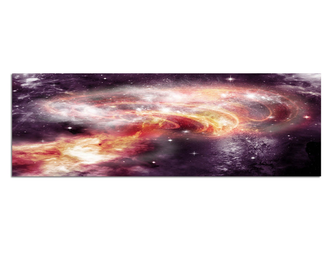 Paul Sinus Art Panoramabild auf Leinwand und Keilrahmen 150x50cm Weltraum Planeten Sterne Galaxie