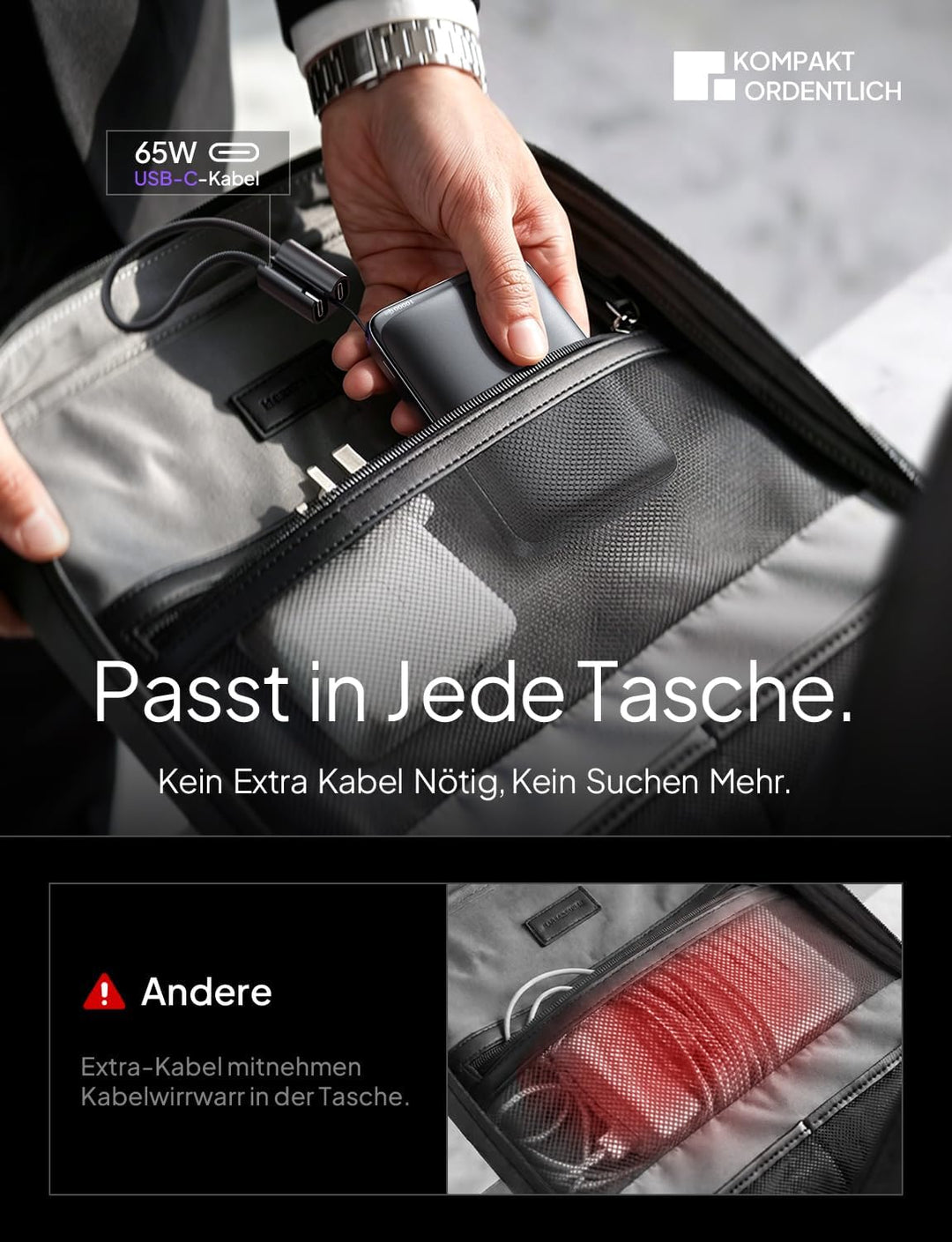 LISEN Qi2.2 25W MagSafe Powerbank, Power Bank 45W PD Schnellladen &amp;10000mah Flugzulassung, Robuster