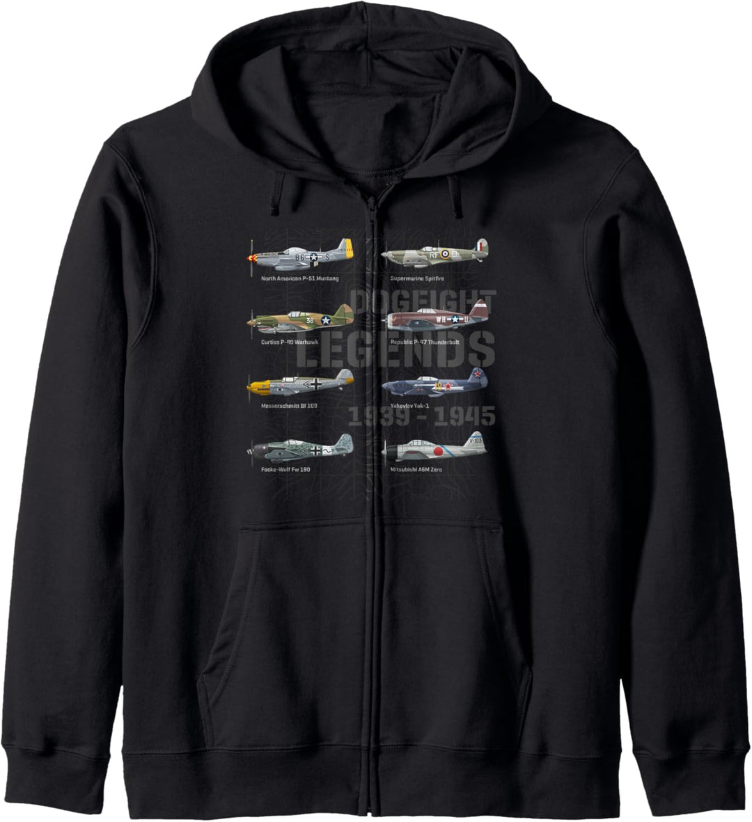 Dogfight Legends WW2 Flugzeuge Warbirds Air Fighters Kapuzenjacke