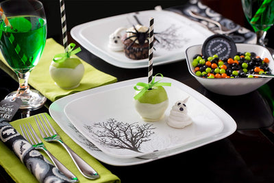 Corelle 18-piece Dinner Set, Timber Shadows, Black and White for 6, Chip Resistant Dinnerware, inclu