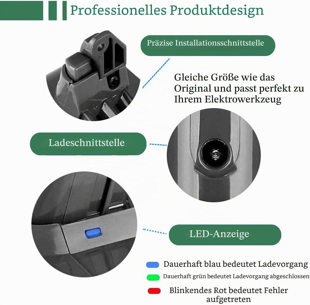 21.6V 4.6Ah Akku für Dyson V6 DC62, Ersatzakku für Dyson V6 DC58 DC59 DC61 DC72 DC74 SV03 SV05 SV06
