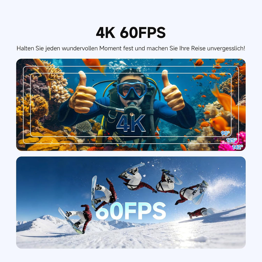 SVBONY SVGo3 4K 30FPS Action Cam, Aufnahmen bei Schwachem Licht, Magnetischer Schnellverschluss, 128