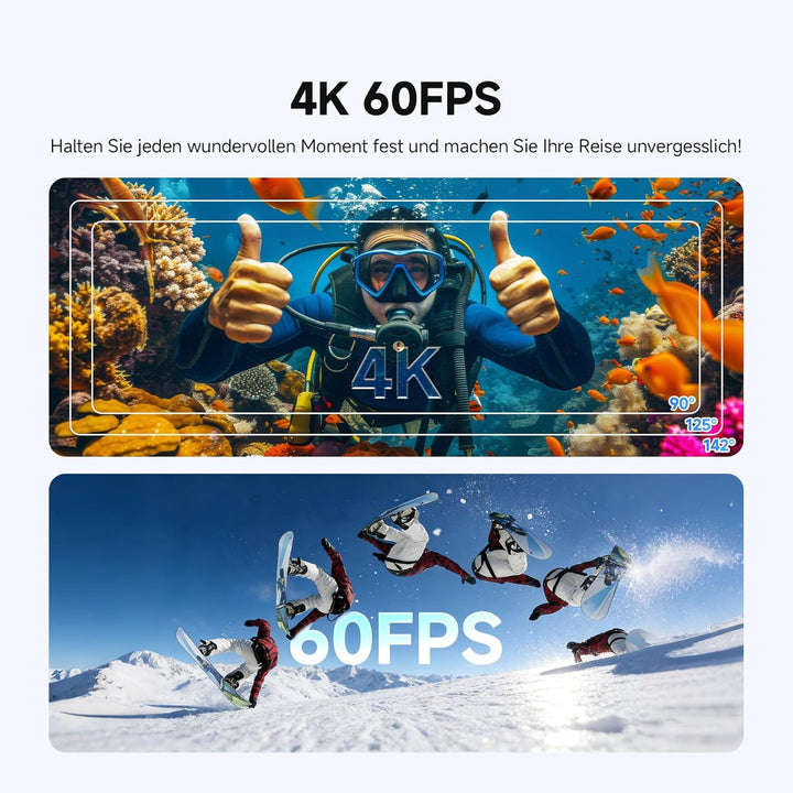 SVBONY SVGo3 4K 30FPS Action Cam, Aufnahmen bei Schwachem Licht, Magnetischer Schnellverschluss, 128
