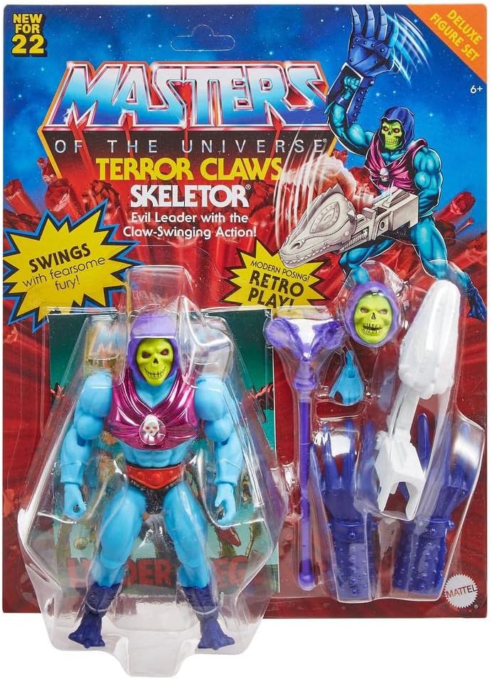 Masters of the Universe HDT23 - Origins Deluxe Skeletor mit Klauen, 14 cm grosse Actionfiguren, Figu